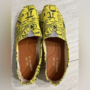 Yellow Math Graphic Slip-On Shoes